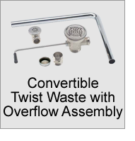Convertible Twist Waste with Overflow Assembly